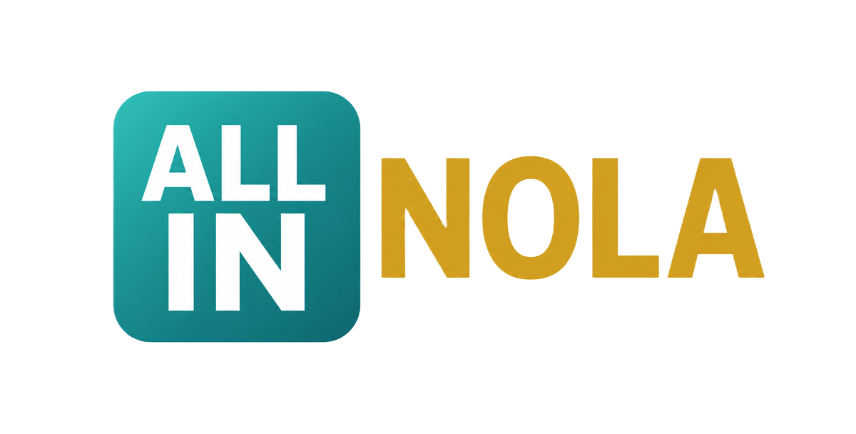 All In NOLA - primary lockup logo